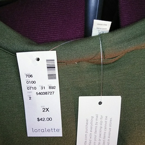 Army green long sleeve tee 2X NWT - Picture 3 of 3